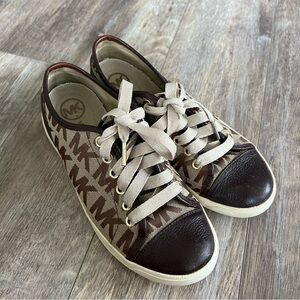 Michael Kors Canvas Monogram and Leather Classic Sneaker